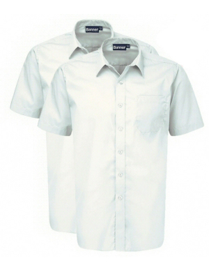Banner Non-Iron Short Sleeve Shirts 2pk White (11-11.5